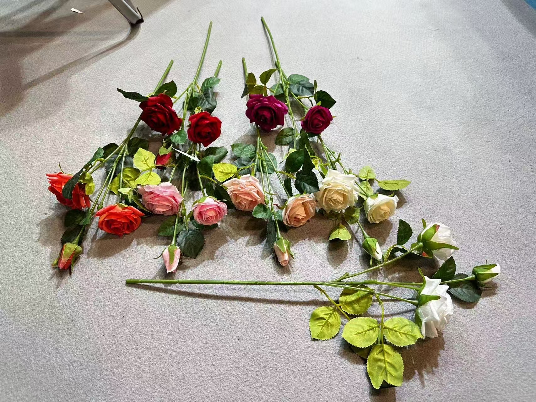 ZG-25 3heads real touch small roses