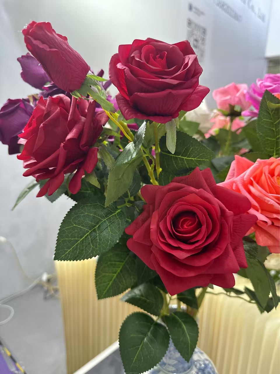 ZG-13  4heads real touch roses