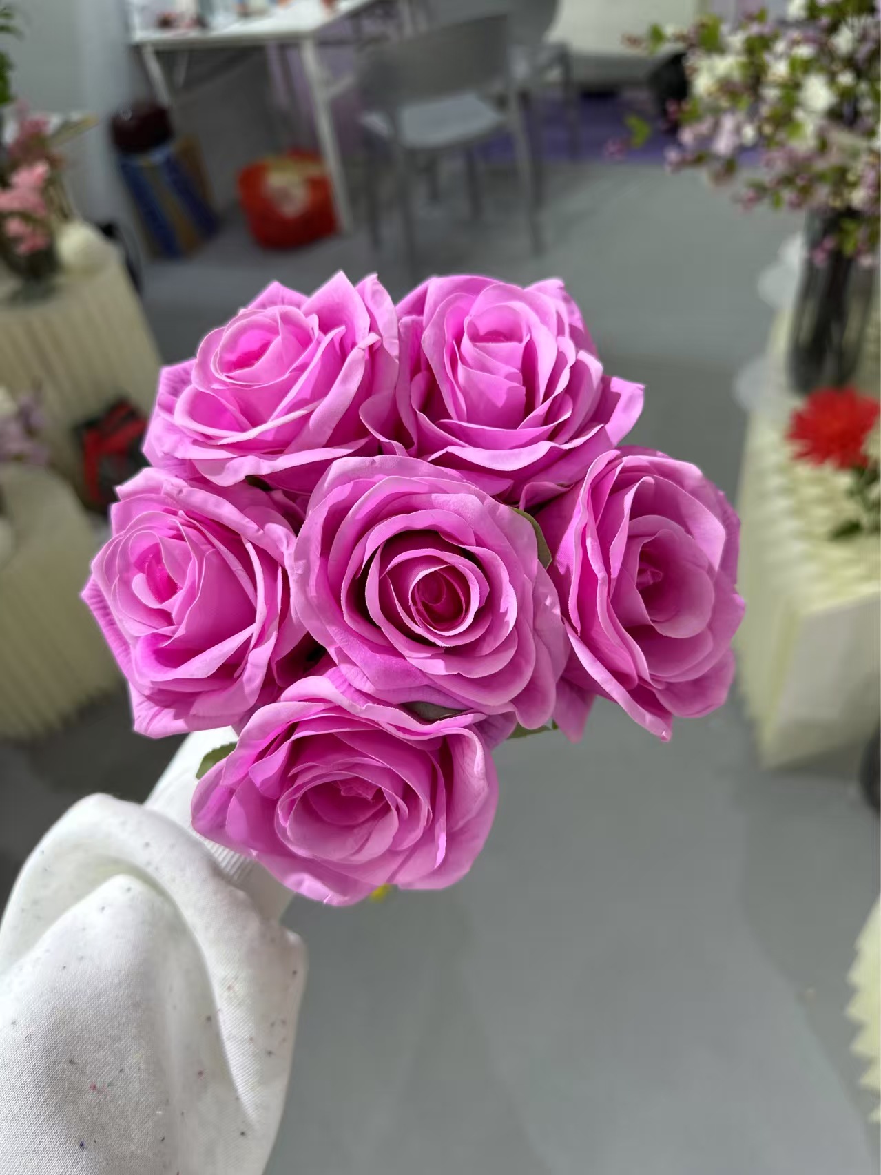 ZG-35 6heads real touch rose bouquet