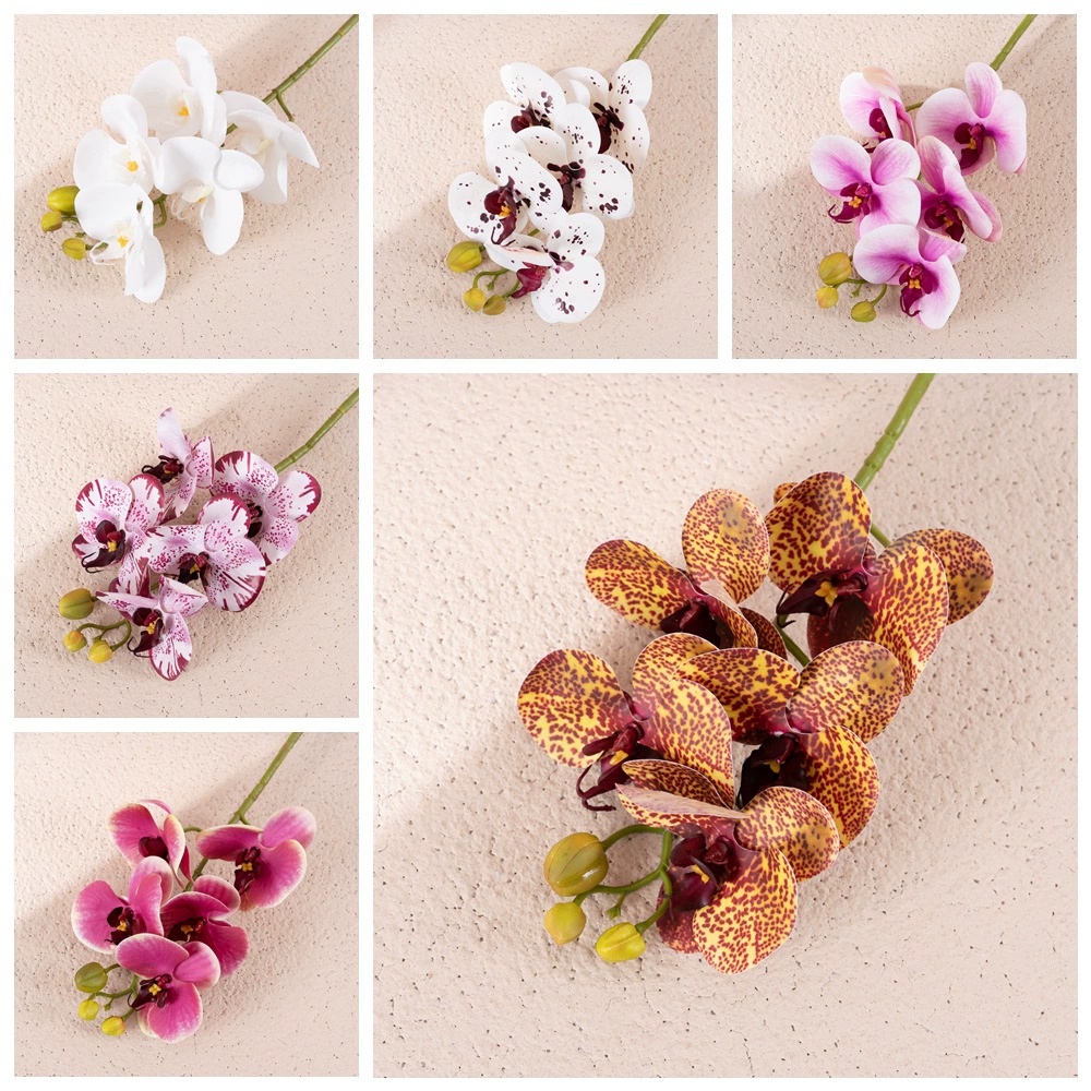 DYP-04 68cm 5heads latex real touch Phalaenopsis Orchid