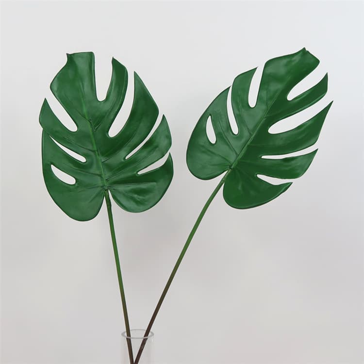 QMG-19 Real Touch Latex Tropical Palm Monstera Green Leaves Plant 