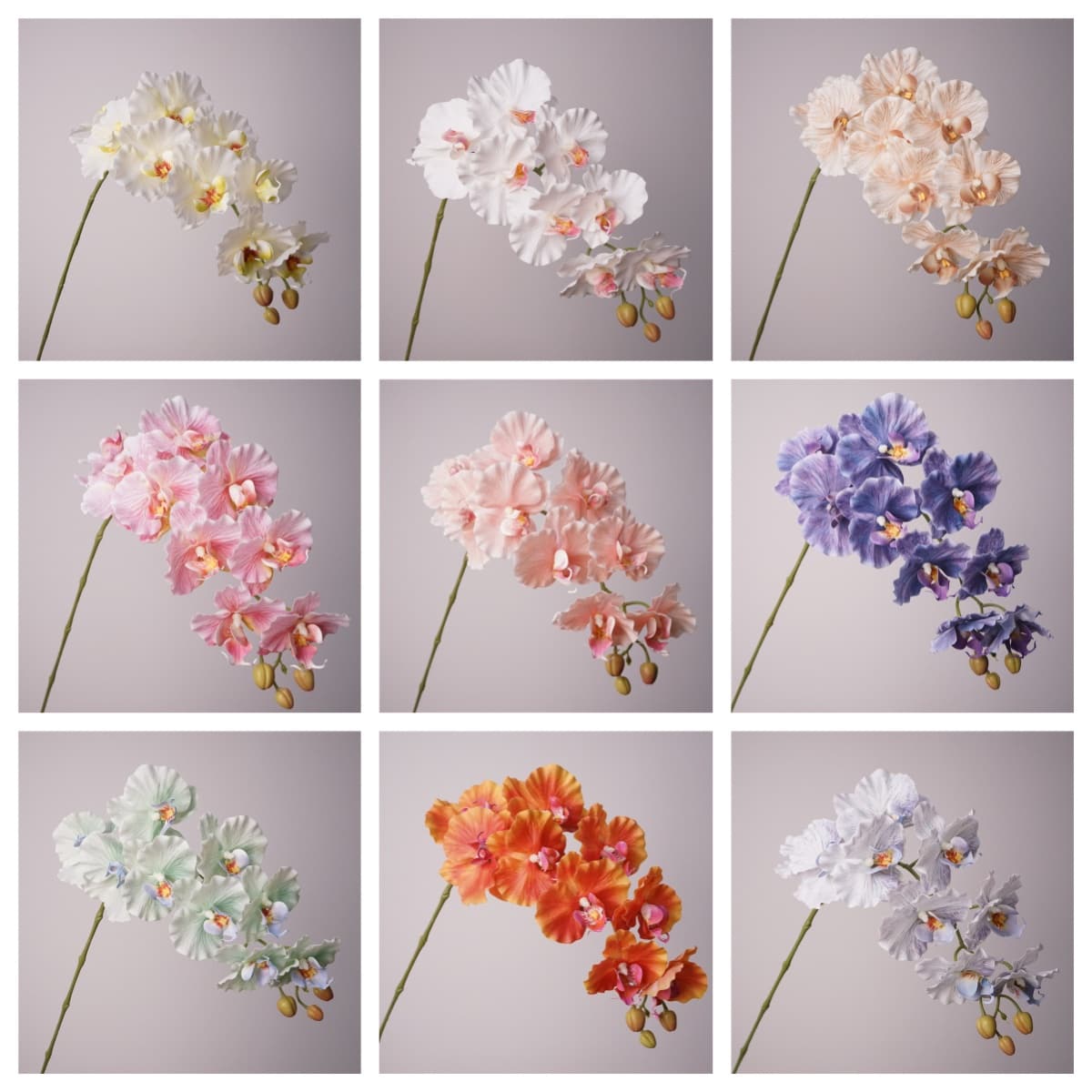 QM-05 98cm 9heads 3Dprinting latex  Phalaenopsis Orchid