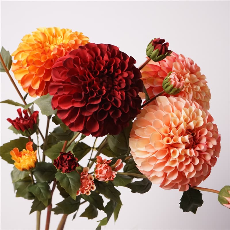QM-01 High quality 4 heads artificial Dahlia