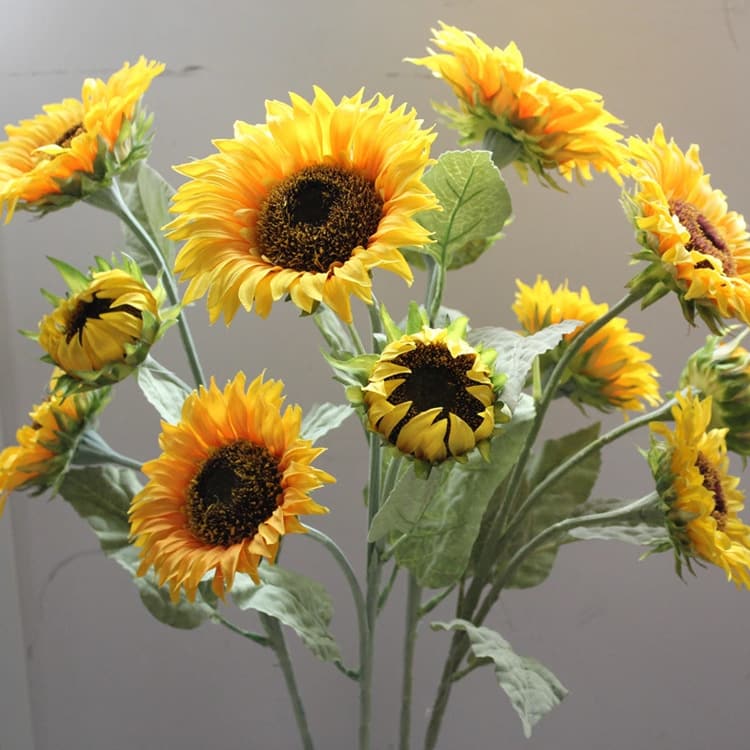 QM-23  90cm 3heads sunflower Diameter: 14.5/12.5/9.5cm