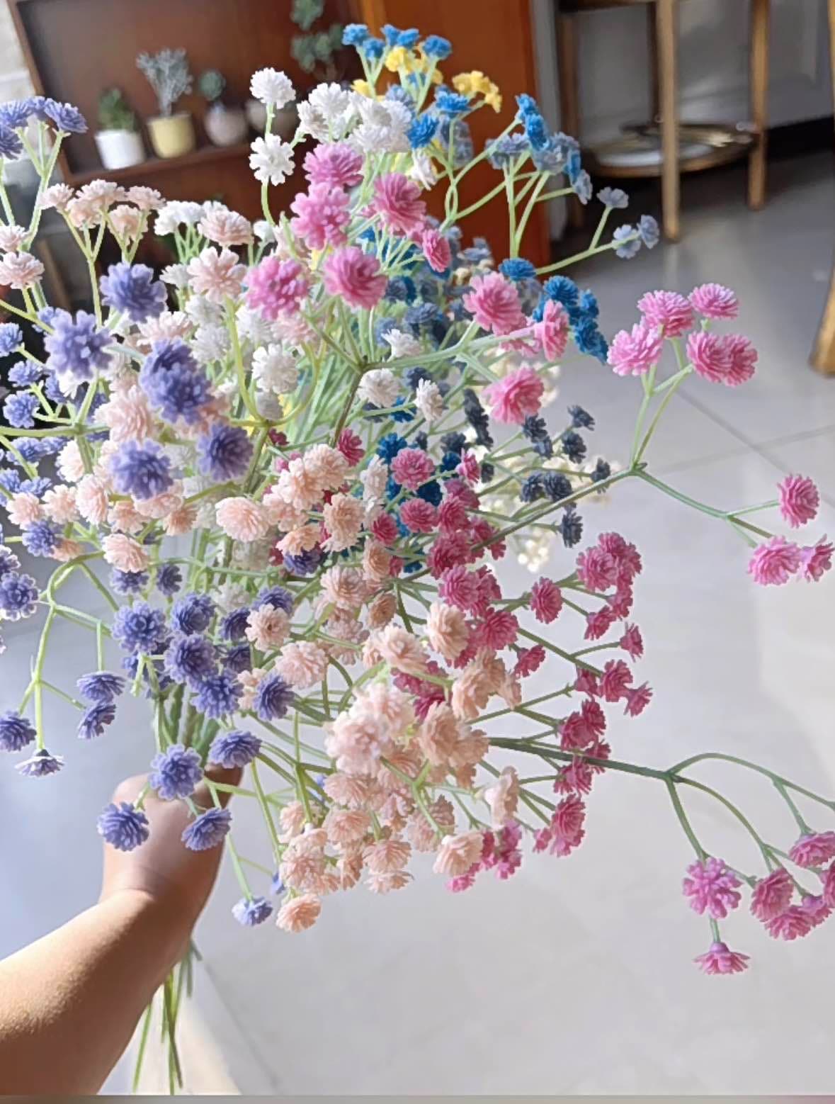 DYB-03 63cm 4branches 108heads soft glue artificial babysbreath  USD0.35