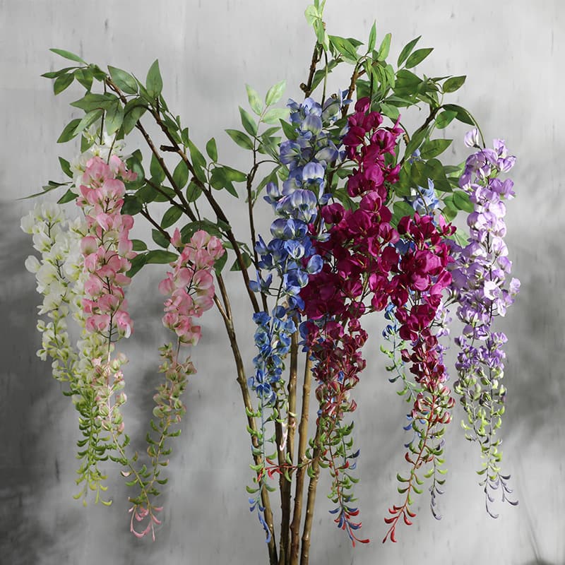 W-02  150cm 5 branches Wisteria for wedding party decoration