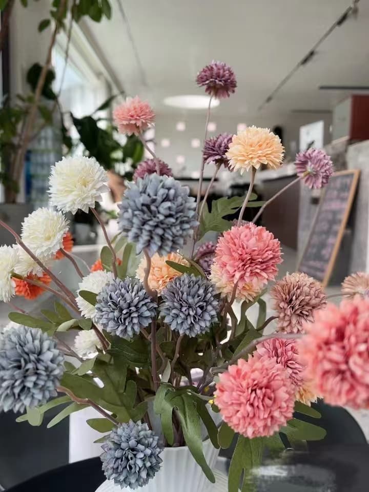 D-01  52cm 5heads diameter3.5cm  artificial dandelion