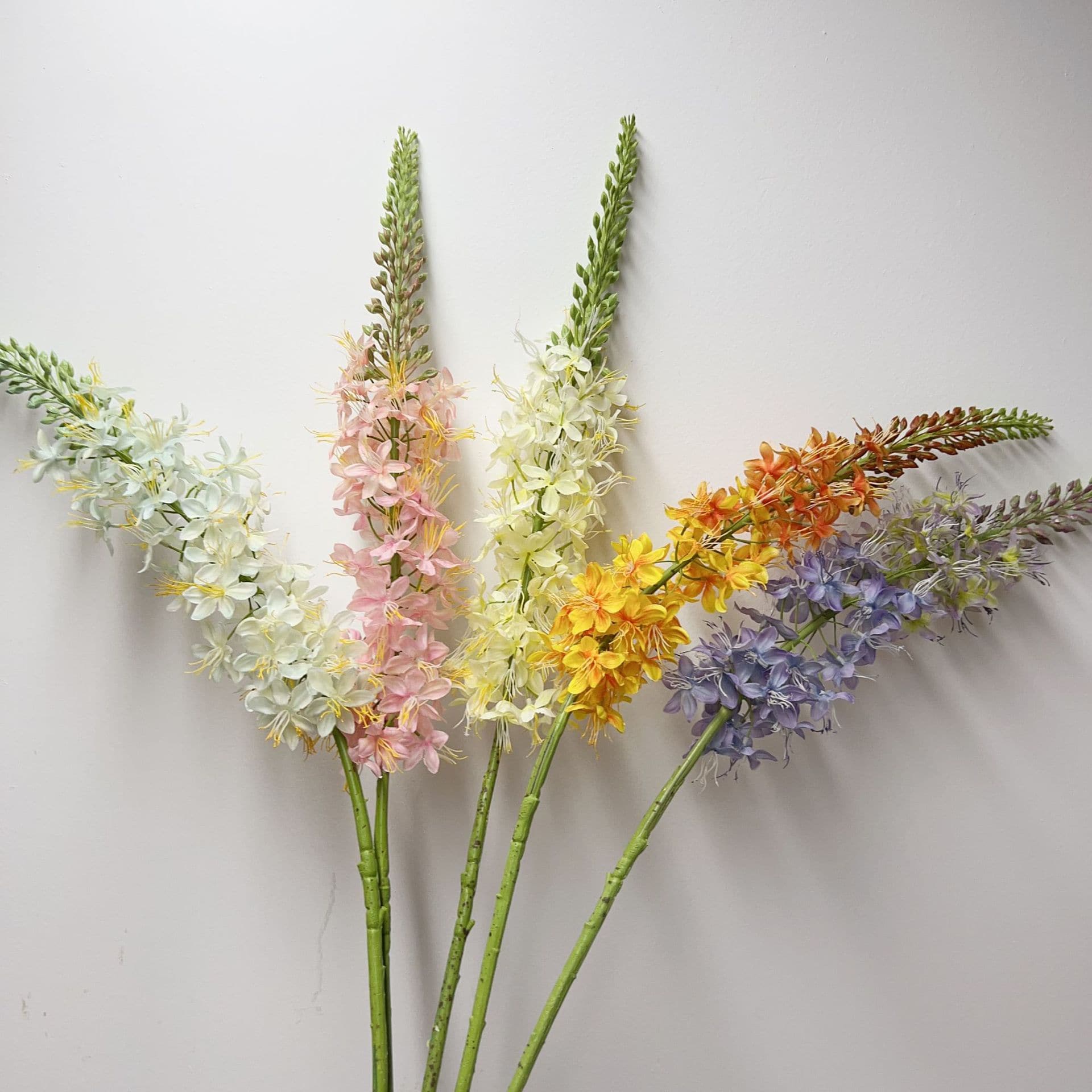 HA-10 95cm Artificial Long Delphinium Flower Silk Large Larkspur Plant Multiple Blooms