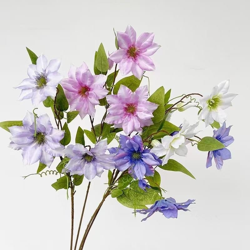 HA-11 68cm Artificial Flowers Clematis Arrangement Floral for Interior Home Party Wedding Decoration
