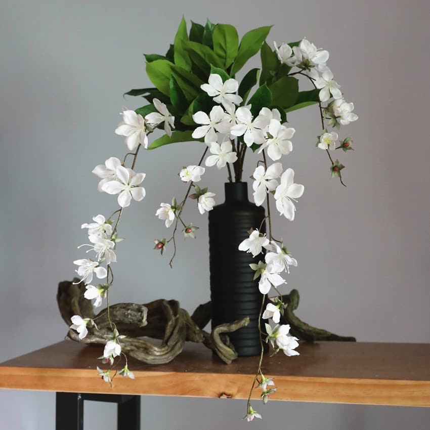 HA-36 106cm 3D Print Artificial Silk Jasmine Flowers Malus Spectabilis Purple Simulation Flower Home Wedding Table Decoration