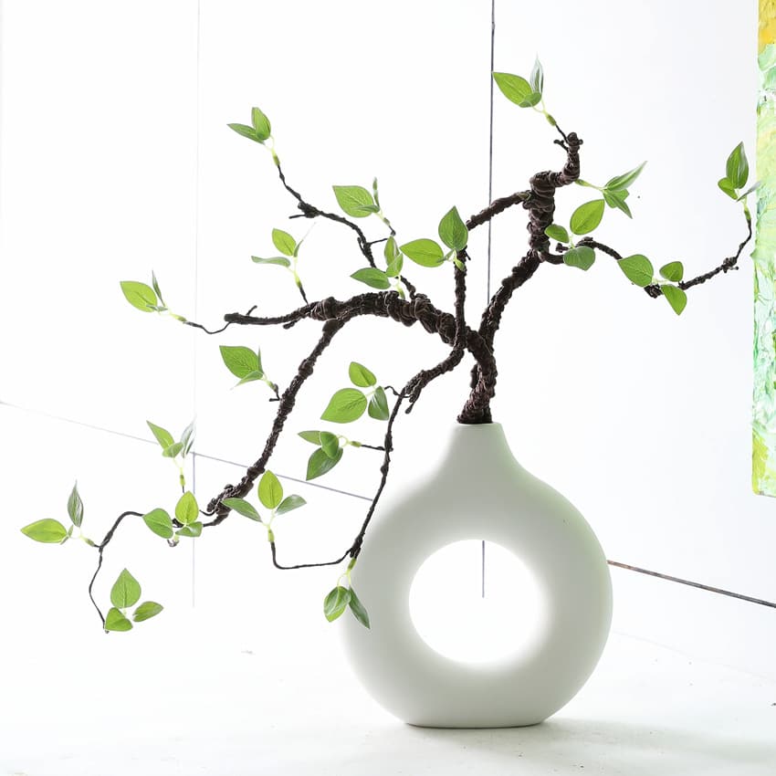 HA-43 87cm 3 branches Artificial Tree Branches and Leaves Greenery Plant for Indoor Office Decoration