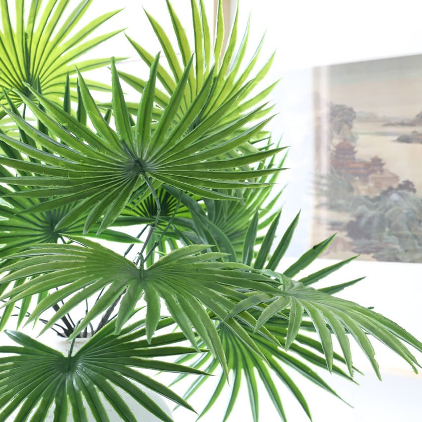 HA-27 50CM 8 branches Green Palm Leaves for Photography Props Living Room Decor