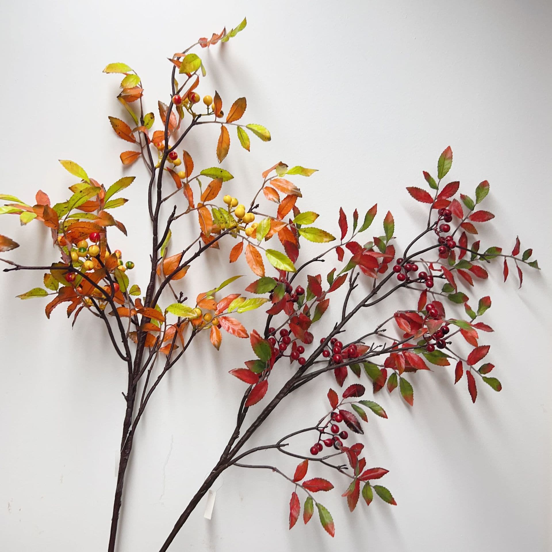 HA-57 105cm Seasonal Fall Artificial Flowers Orange Berry Branches, Orchid Bamboo with Fruits, Chinese Style Flower Christmas Ornaments