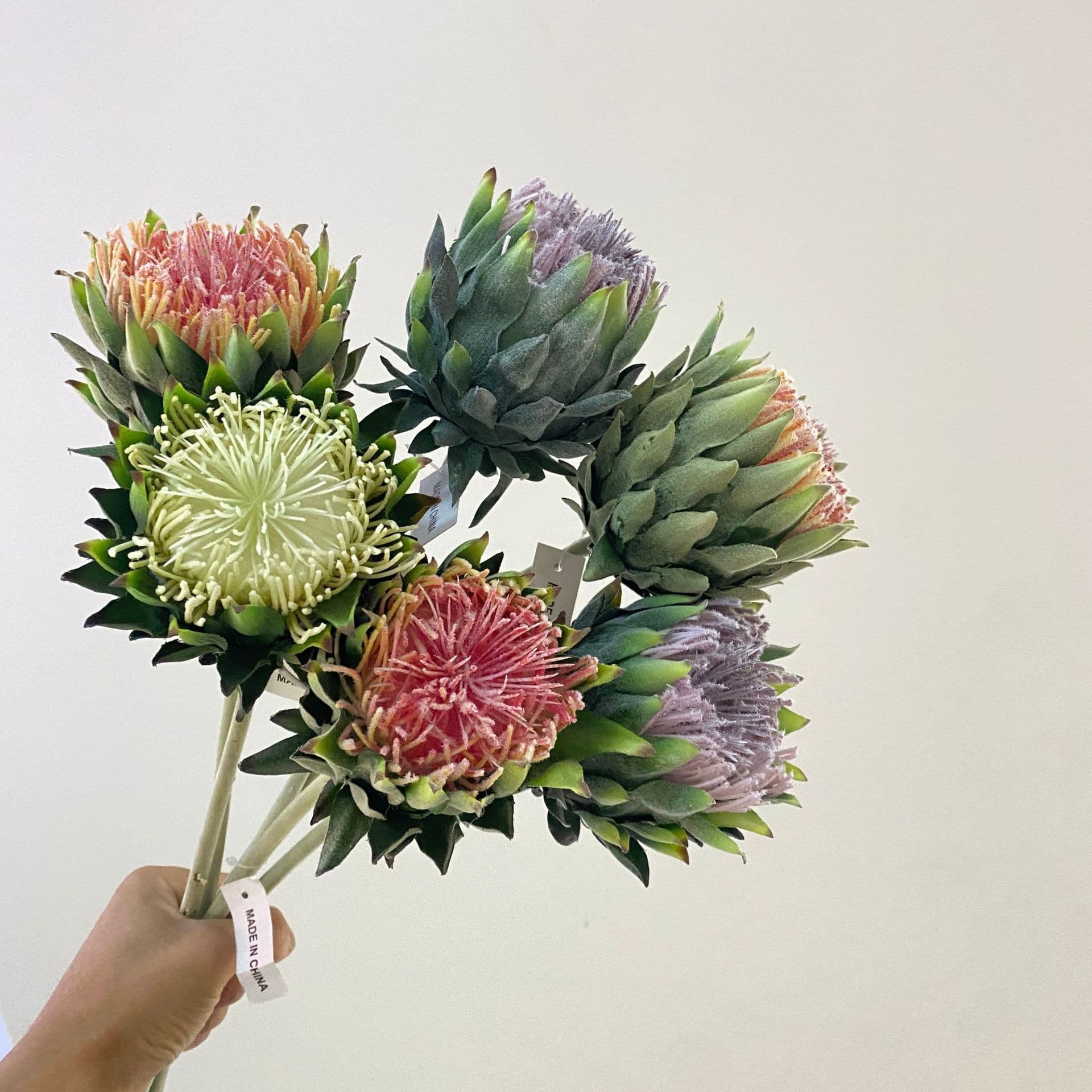 HA-47 63cm Artificial Flowers Bridal Bouquet Arrangement Artificial Protea King Protea