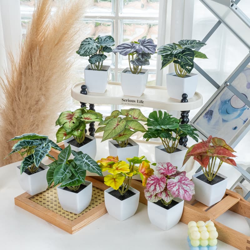 AP-03  Flowers Artificial Sunflower Roses Flowers With Ceramic Pot for Home Bedroom Decor