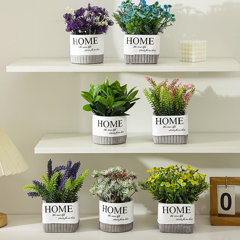 AP-02 Flowers Artificial Sunflower Roses Flowers With Ceramic Pot for Home Bedroom Decor
