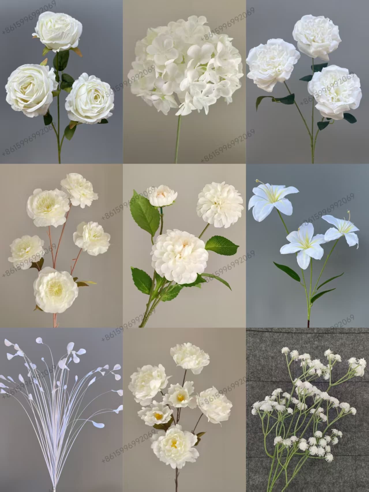 YMR-01  White series Artificial flower for decoration